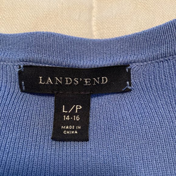 Classic Sky Blue Land's End Cardigan Sweater Size Large - Picture 5 of 5